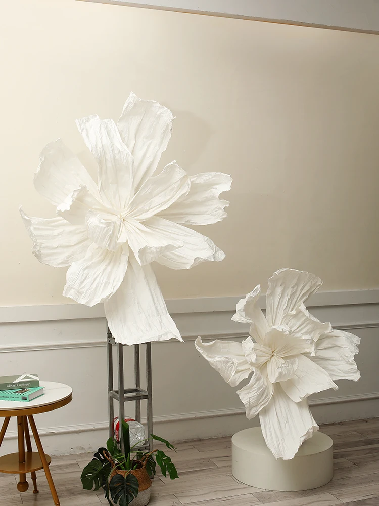 New wedding giant paper flower handmade pleated paper art plastic flower large wedding
