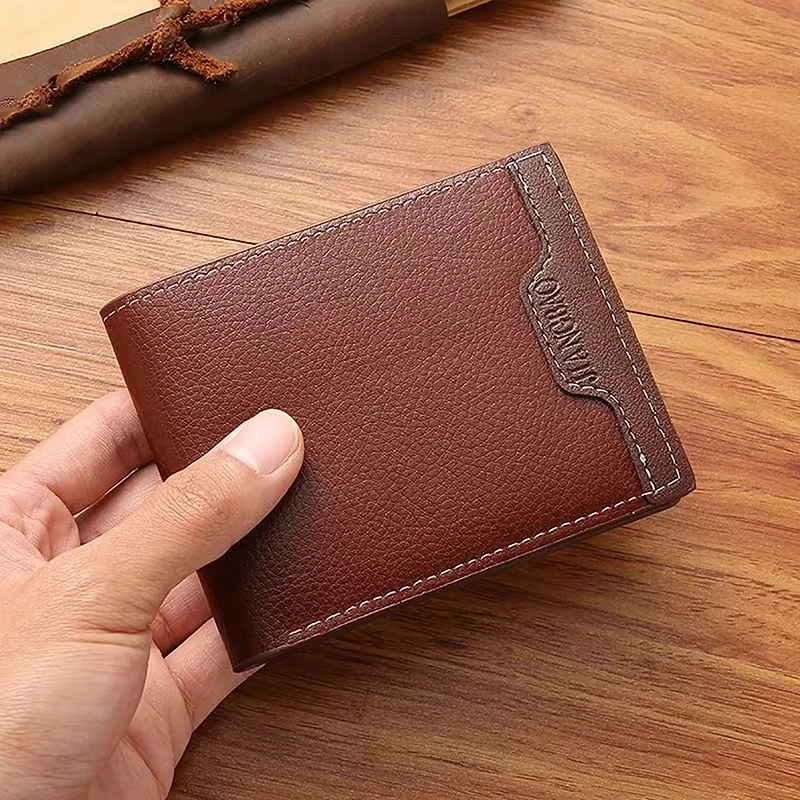 Vintage  Foldable Wallet For Men Minimalist Soft PU Leather Purse Credit Card Holder Money Change Pouch Man Birthday Gift