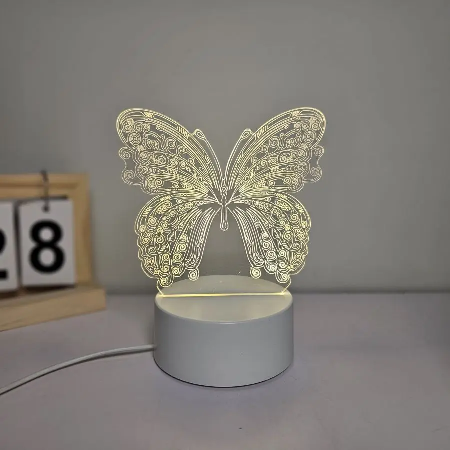 A creative 3D nightlight, room and living room workbench decoration, holiday gifts, monochrome warm light.