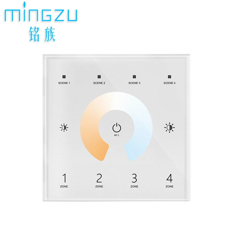 

LED controller T12 4 zone glass touch panel controller RF remote control switch Color Temperature Remote Control DMX master