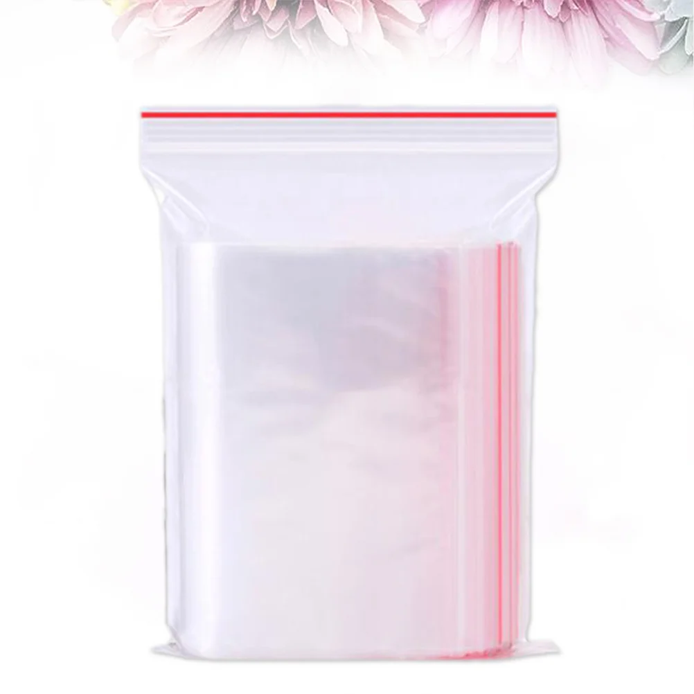 Poly Zip Lock Bags Transparent Paper Clear Sealed Zipper Sealing Baggies Reclosable Storage