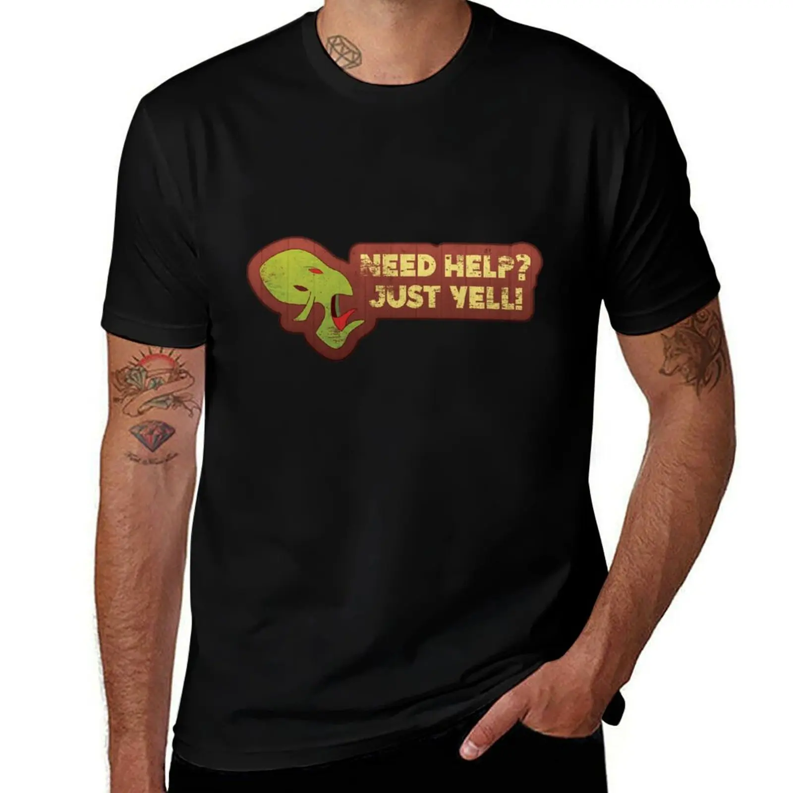 

Need Help Just Yell! T-Shirt Streetwear Print Tee Shirt
