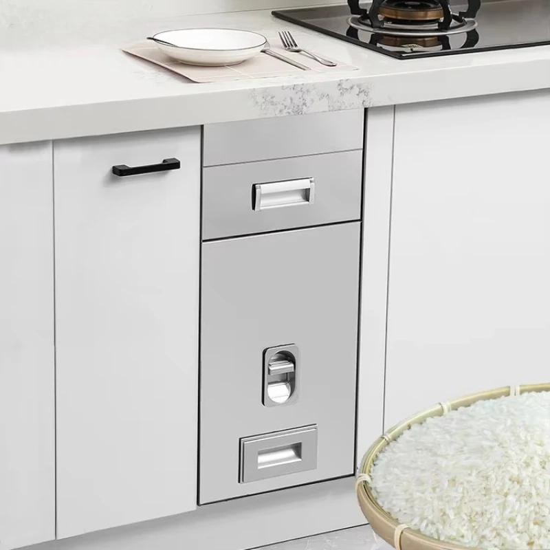 20KG rice storage container box kitchen cabinet rice distributor rice bucket for kitchen cabinet