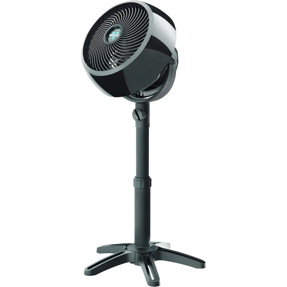 

Pedestal Whole Room Air Circulator Fan with Adjustable Height, 3 Speed Settings, Removable Grill for Cleaning, Black