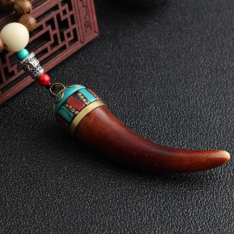 Trendy Nepali handmade retro ethnic style sweater chain wooden bead long necklace versatile personalized jewelry