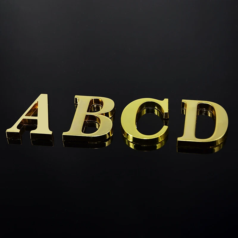 DIY 5*3cm Letters Numbers Alphabet Metal Emblem for All Cars Game Over Trunk Fender Nameplate Logo Sticker