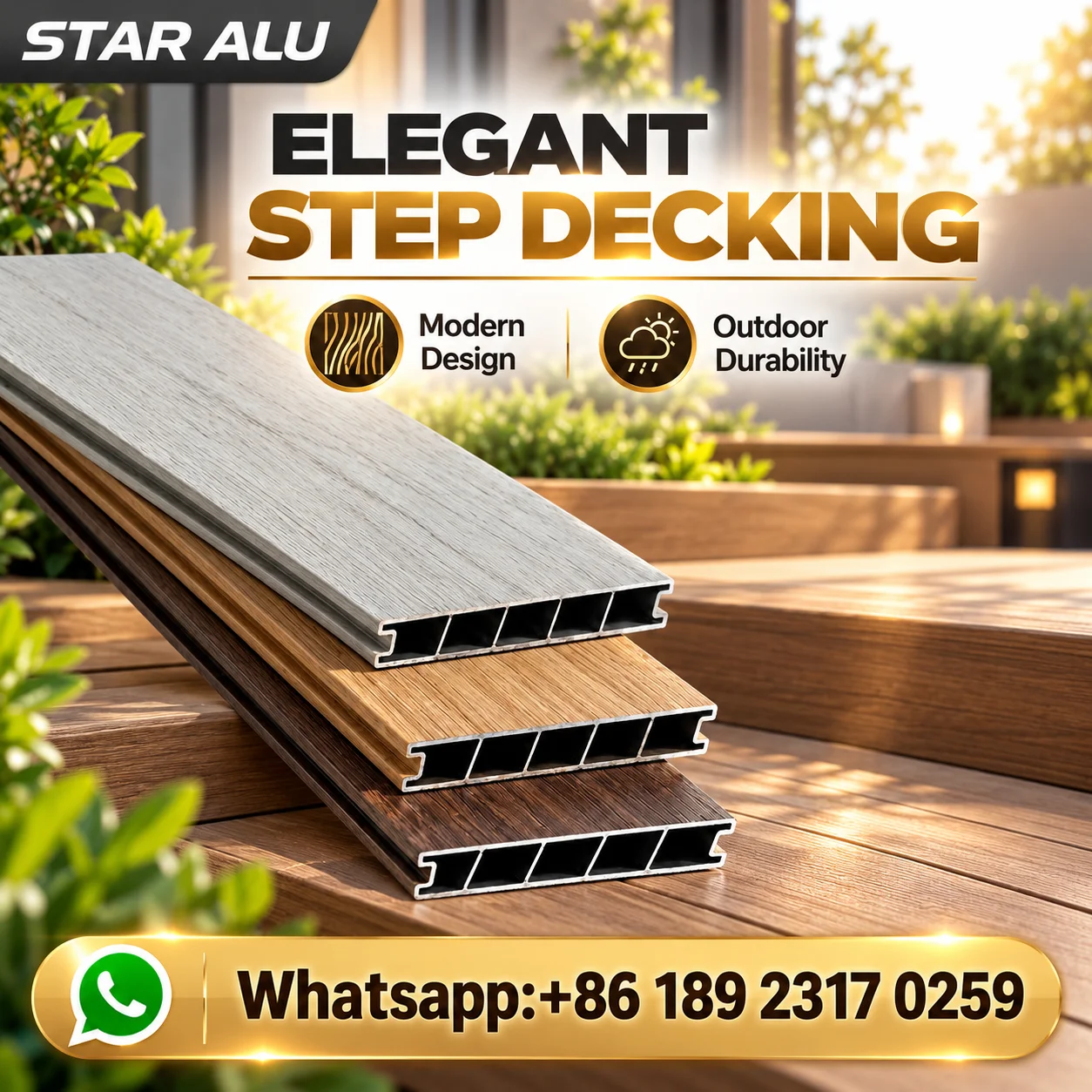 Patio Balcony Aluminum Decking Wood Grain Waterproof Interlocking Floor Board Heavy Duty Outdoor Garden Terrace Custom Anti-Slip