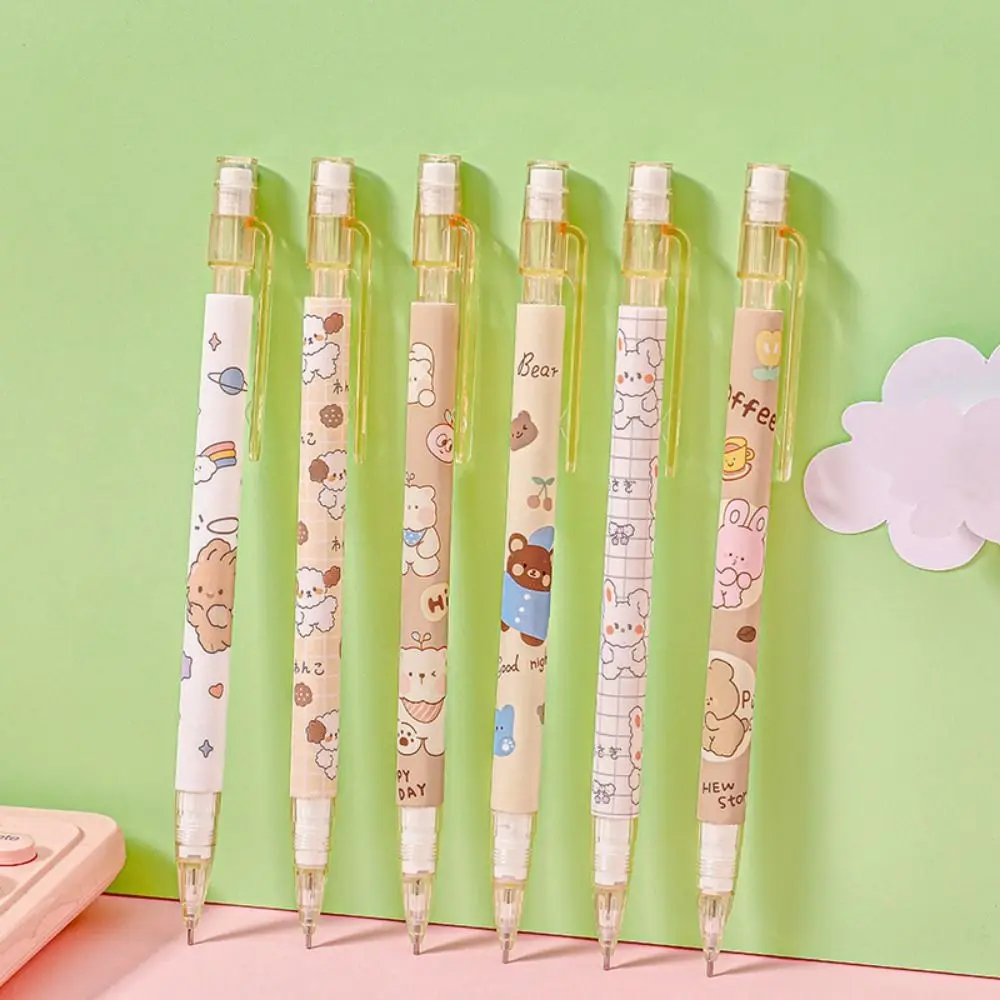 

Movable Pencil 0.5mm Mechanical Pencil Peach Astronaut Automatic Pencils Cute Cartoon Press Pen School Supplies