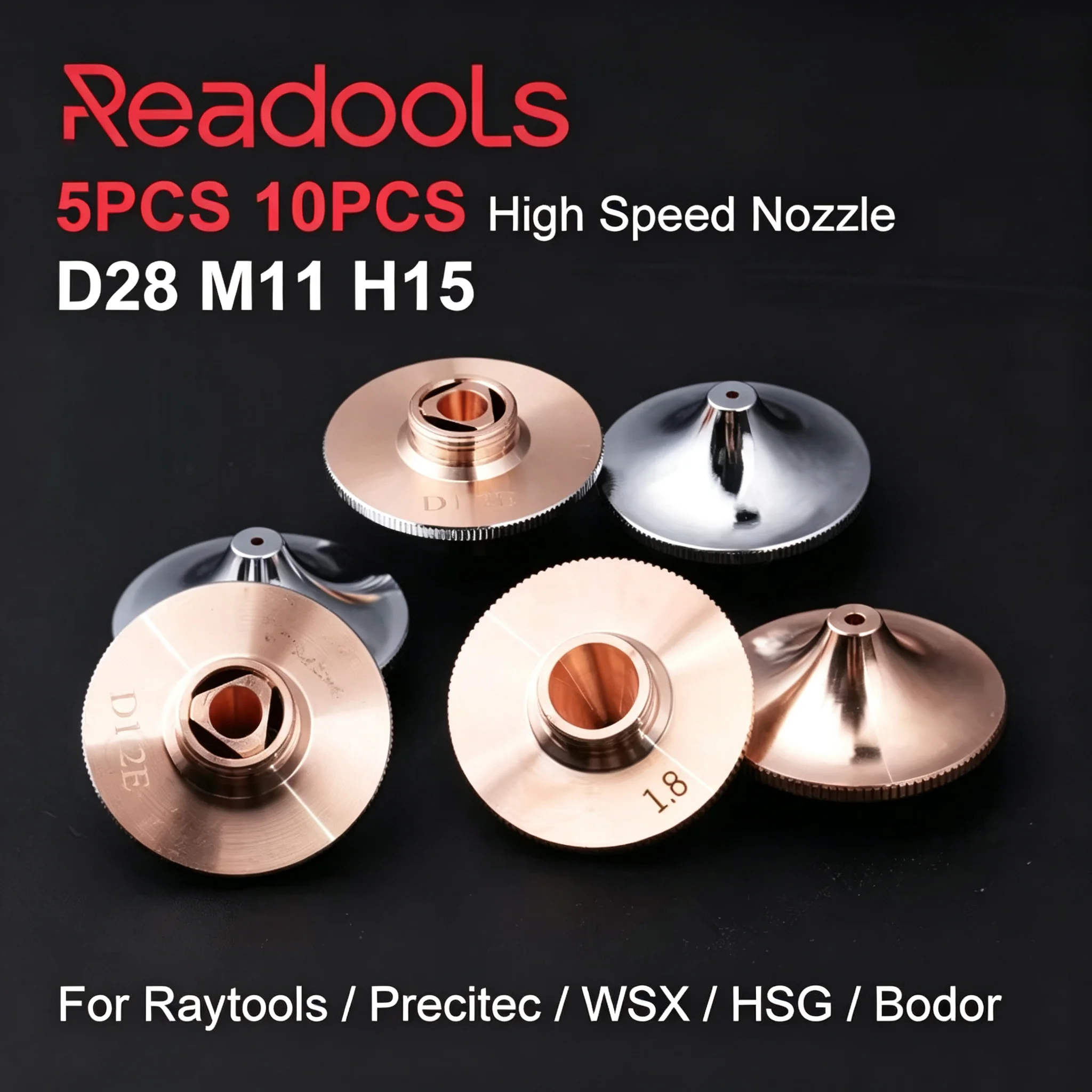 Readools High Speed Laser Nozzle D28 M11 1.2 1.4 1.5 2.0 Fiber Laser Cutting Nozzles for Precitec WSX HANS
