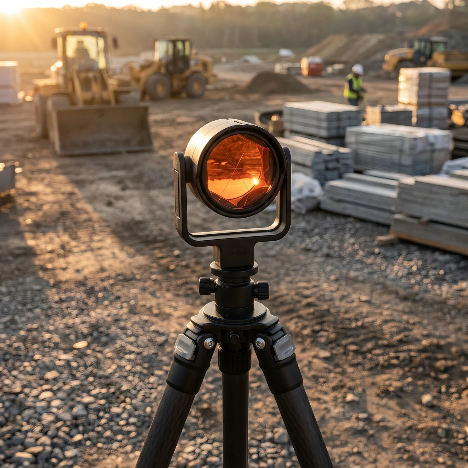 Total Station Prism Compact Prism with Bracket Surveying Equipment High Precision Accurate for Surveyors, Construction Site