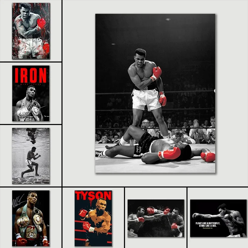 Boxer Wall Art Poster Tyson Ali Mohammed Mural Modern Home Decor Pictures Prints Canvas Painting Living Room Bedroom Decoration