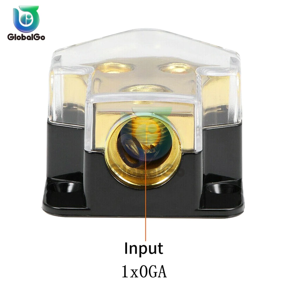 บล็อกการกระจายพลังงาน2ทางเครื่องเสียงรถยนต์ตัวแยกพลังงาน/กราวด์เกจ0/4 AWG สำหรับรถยนต์ไฟฟ้าในรถยนต์รถยนต์