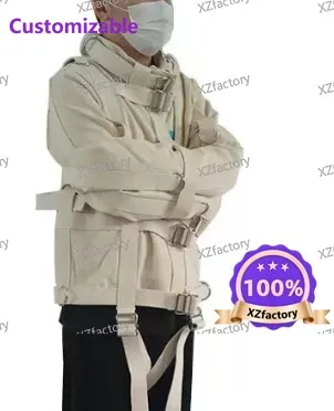 Customizable Heavy-Duty Canvas Hospital Restraint Jacket Adjustable Safety Vest for Dementia, Elderly & Psychiatric