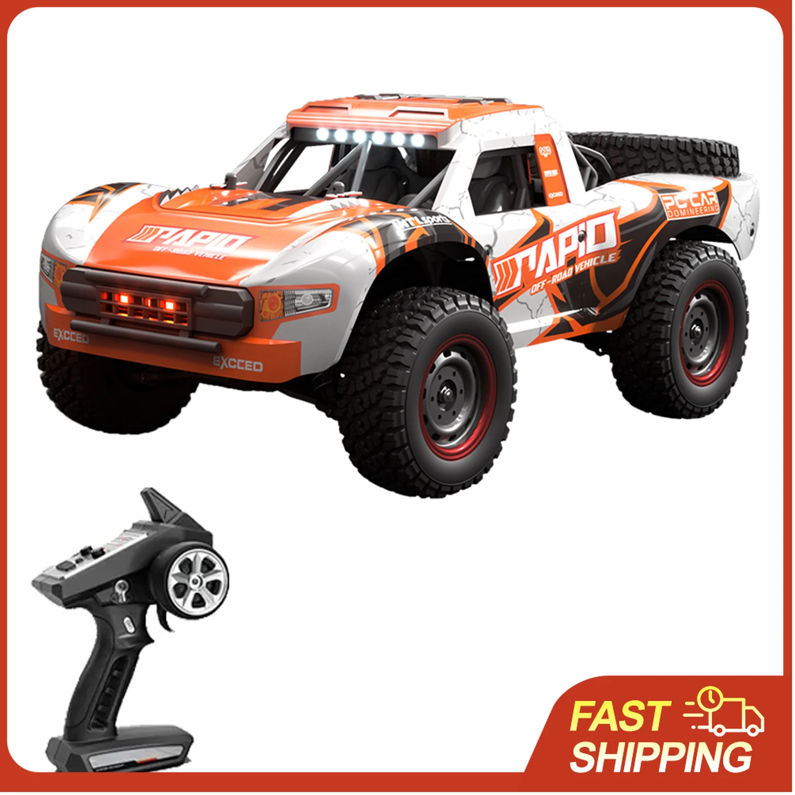 4WD Off-road RC Car 70km/h Brushless Motor with LED Lights 2.4G Remote Control for Kids Adults High Speed Racing Gift