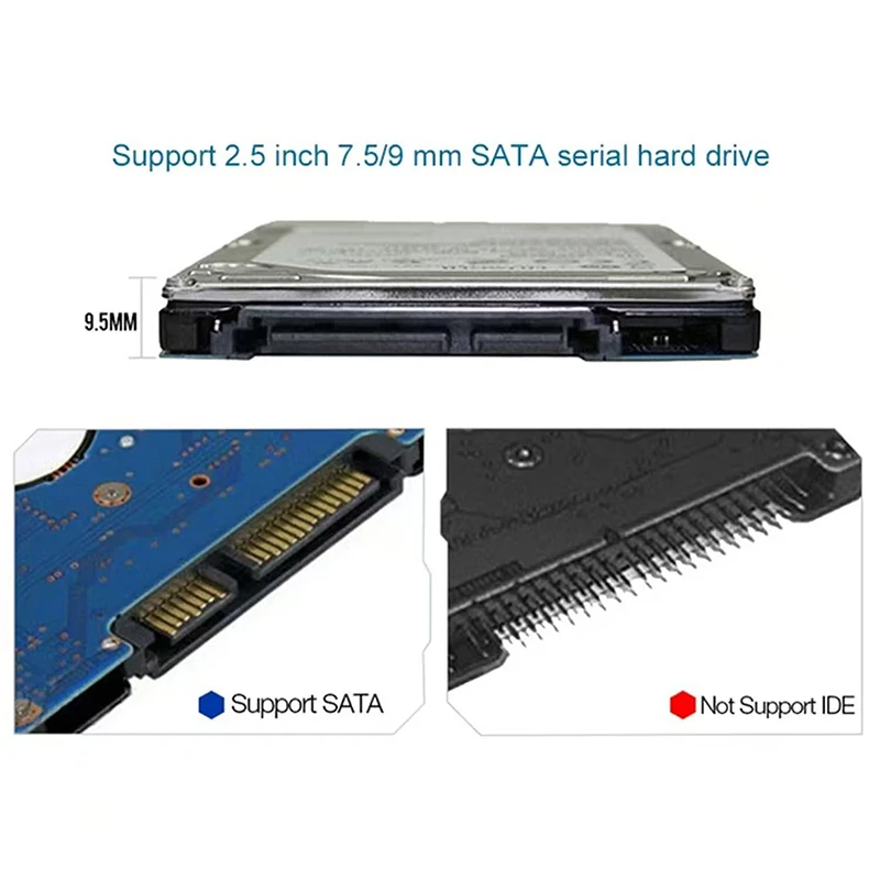 SSD de 2,5 polegadas para adaptador de gabinete rígido de caixa para USB 2.0/3.0