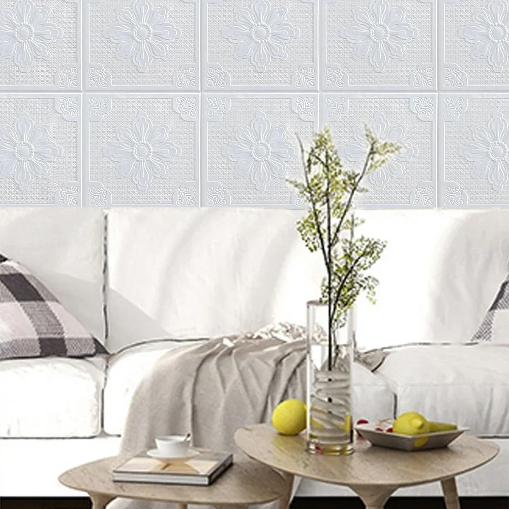 1szt 3D Tile Brick Wall Sticker Adhesive Foam Panel Wodoodporna naklejka Sypialnia Tło Tapety ścienne Sufit Dach Dekoracja