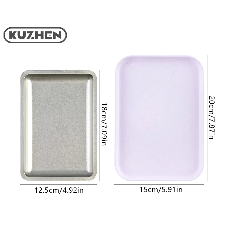 Square Stainless Steel Cosmetic Storage Tray Nail Art Equipment Plate Tools Dental&False Nails Nail Decorations Display Tray