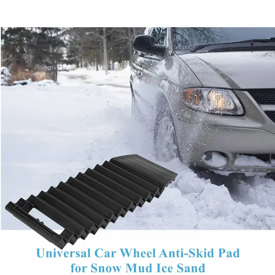 Universal Portable Non-Slip & Sturdy Car Wheel Anti-Skid Pad Non-Slip Emergency Tire Traction Mat Plate for Snow Mud Ice Sand