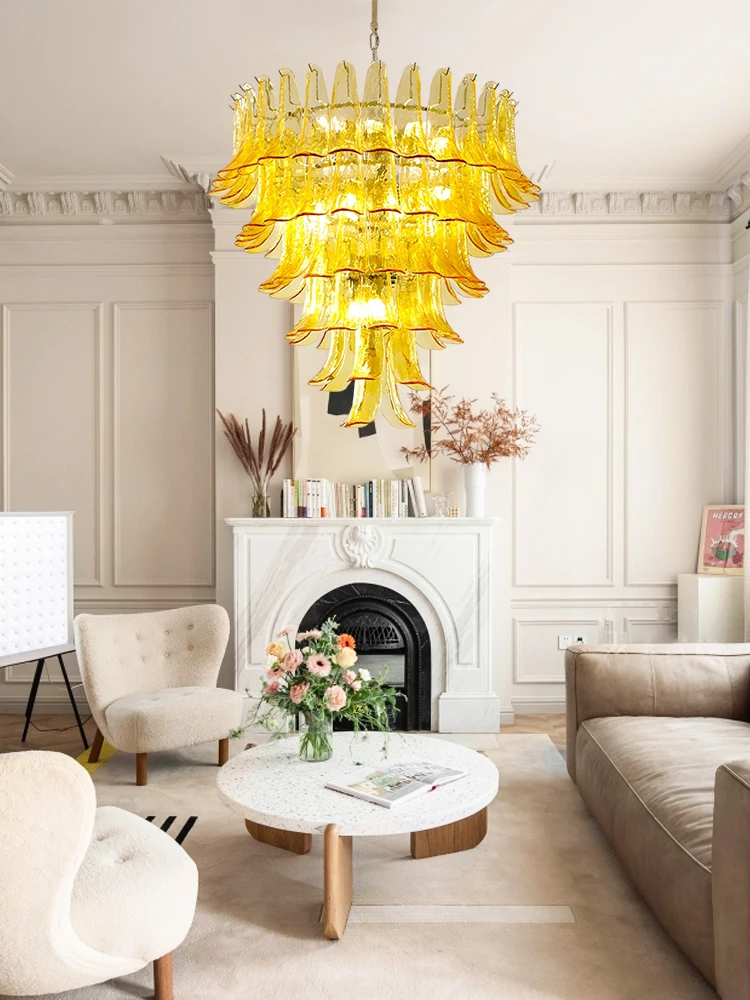 Pink Dream 2026 Trendy Glass Art  E14 LED Dimmable Pendant light Hanging Lamps Lustre Para Sala Estar For Foyer Dinning Room