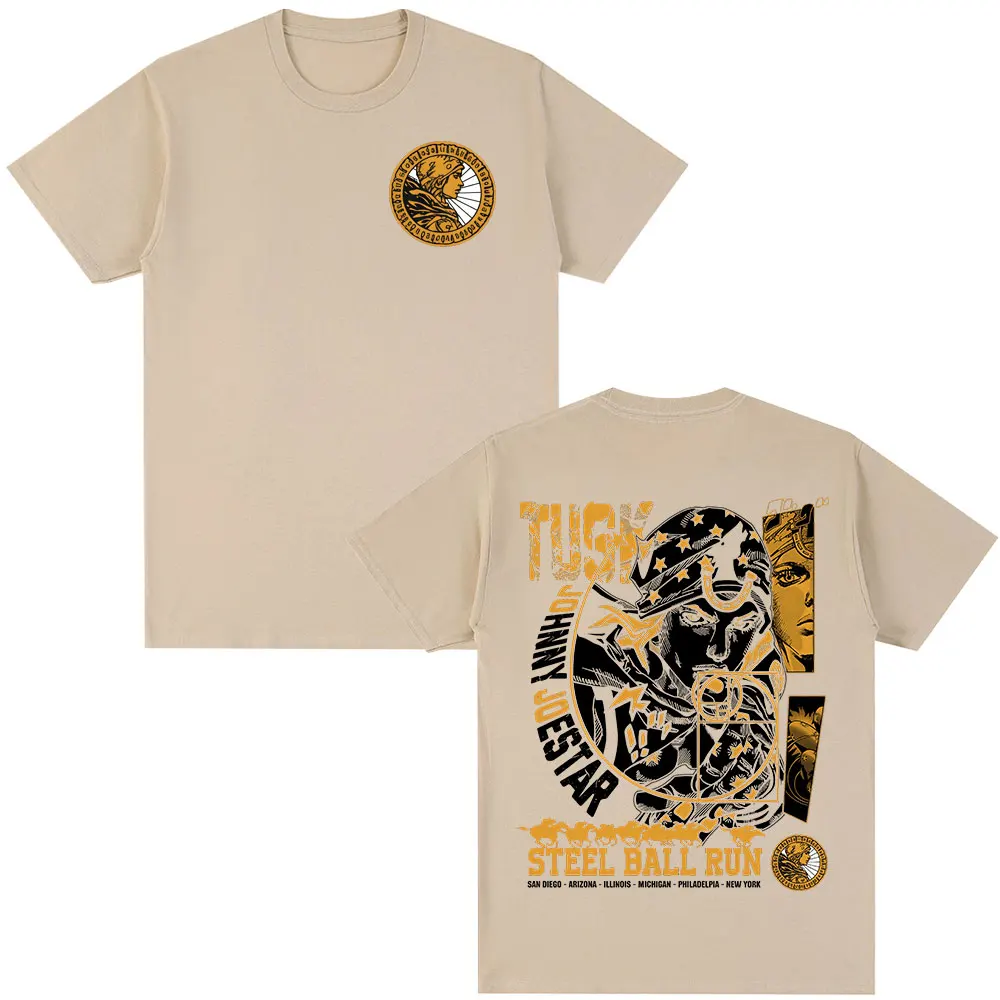 JoJo's Bizarre Adventure brand men's and women's cotton T-shirts 2026 summer Cartoon pattern Loose casual short-sleeved top