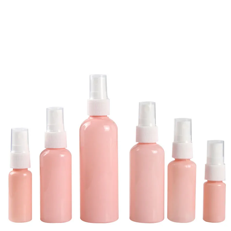 

50PCS 10/20/30/50/60/100ML Empty Pink Perfume Spray Bottles Travel Liquid Cosmetic Containers Plastic Mini Sprayer Atomizer