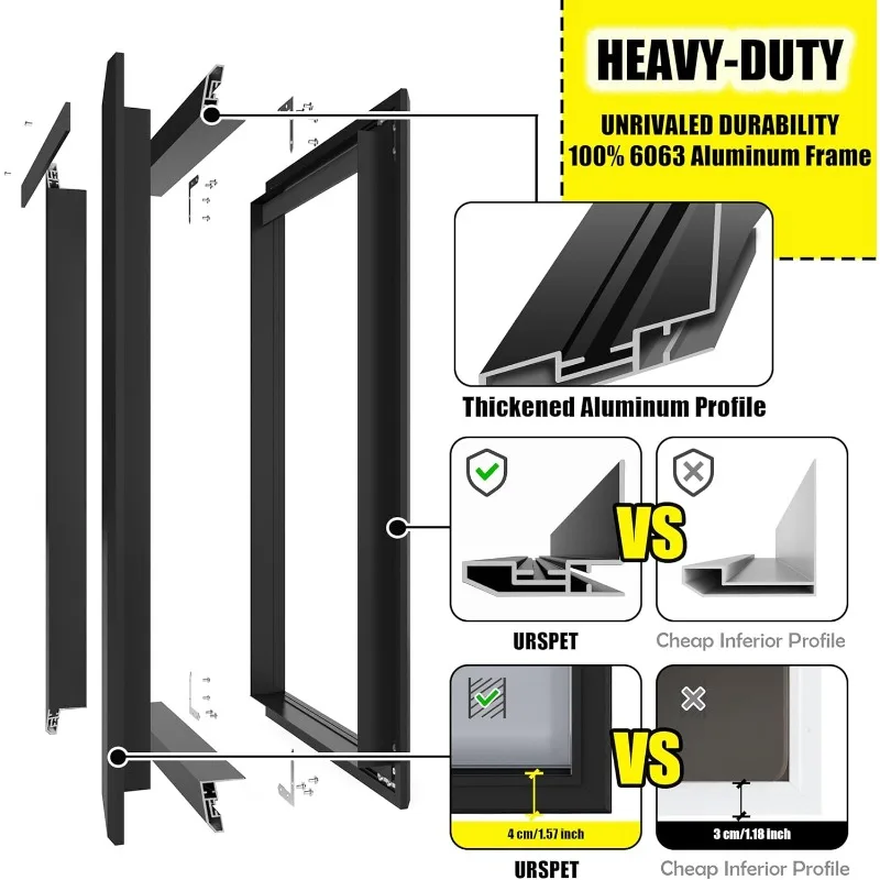 Extra Large Dog Door for Exterior Doors, Heavy Duty Aluminum Doggy Door for Extreme Weather