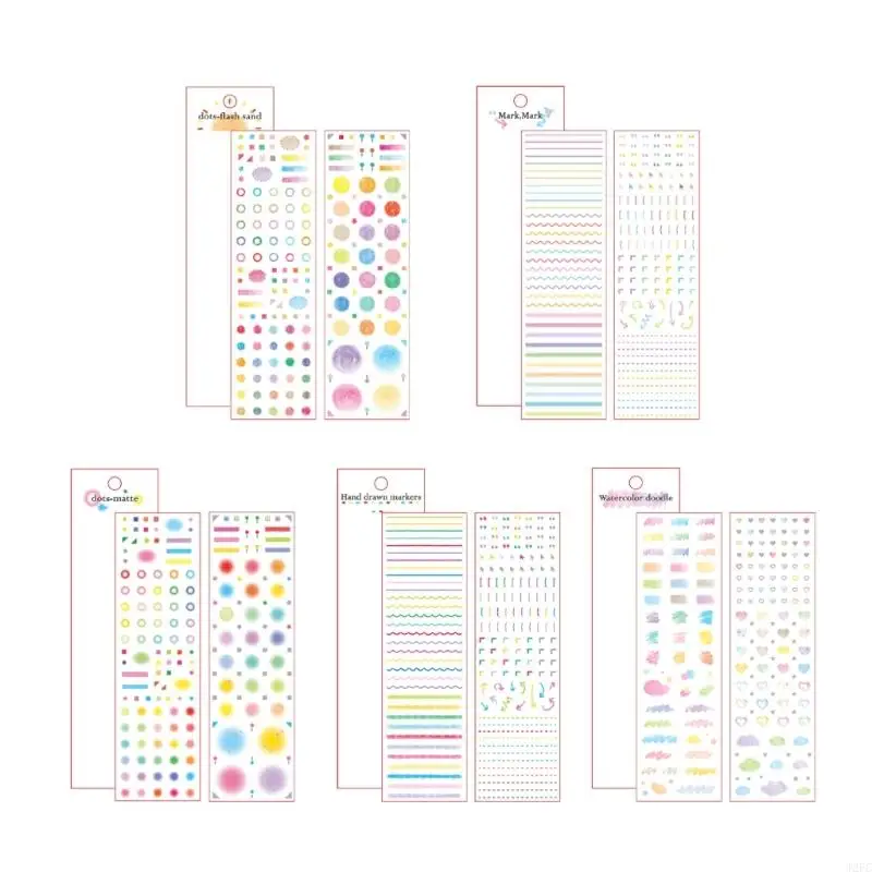 J2FC Colorful Die Cut PET Tape Pre-cut Matte Finish PET Sticker For Notebook Journal