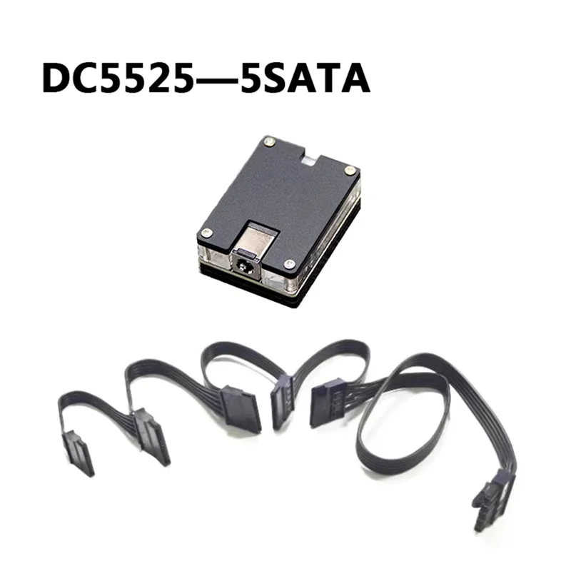DC12V 5.5X2.5Mm ถึง 12V 5V SATA HDD SSD สายไฟฮาร์ดดิสก์อะแดปเตอร์โมดูลแหล่งจ่ายไฟ DC-SATA Nas