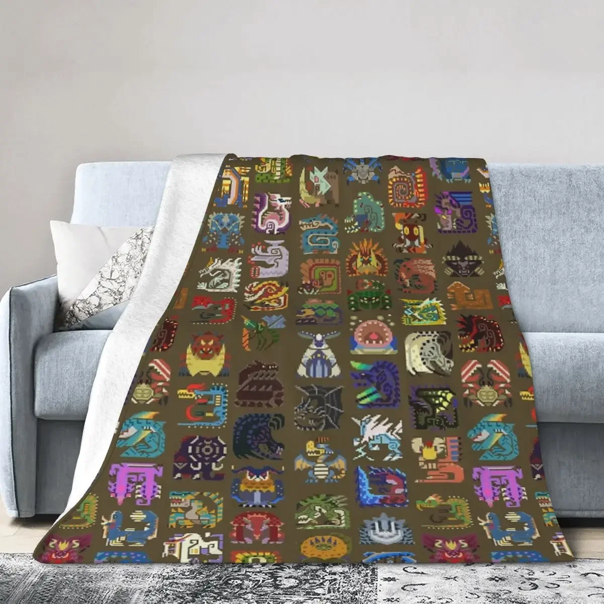 

Large Monsters! Blanket Soft Warm Flannel Throw Blanket Bedding for Bed Living room Picnic Travel Home Sofa