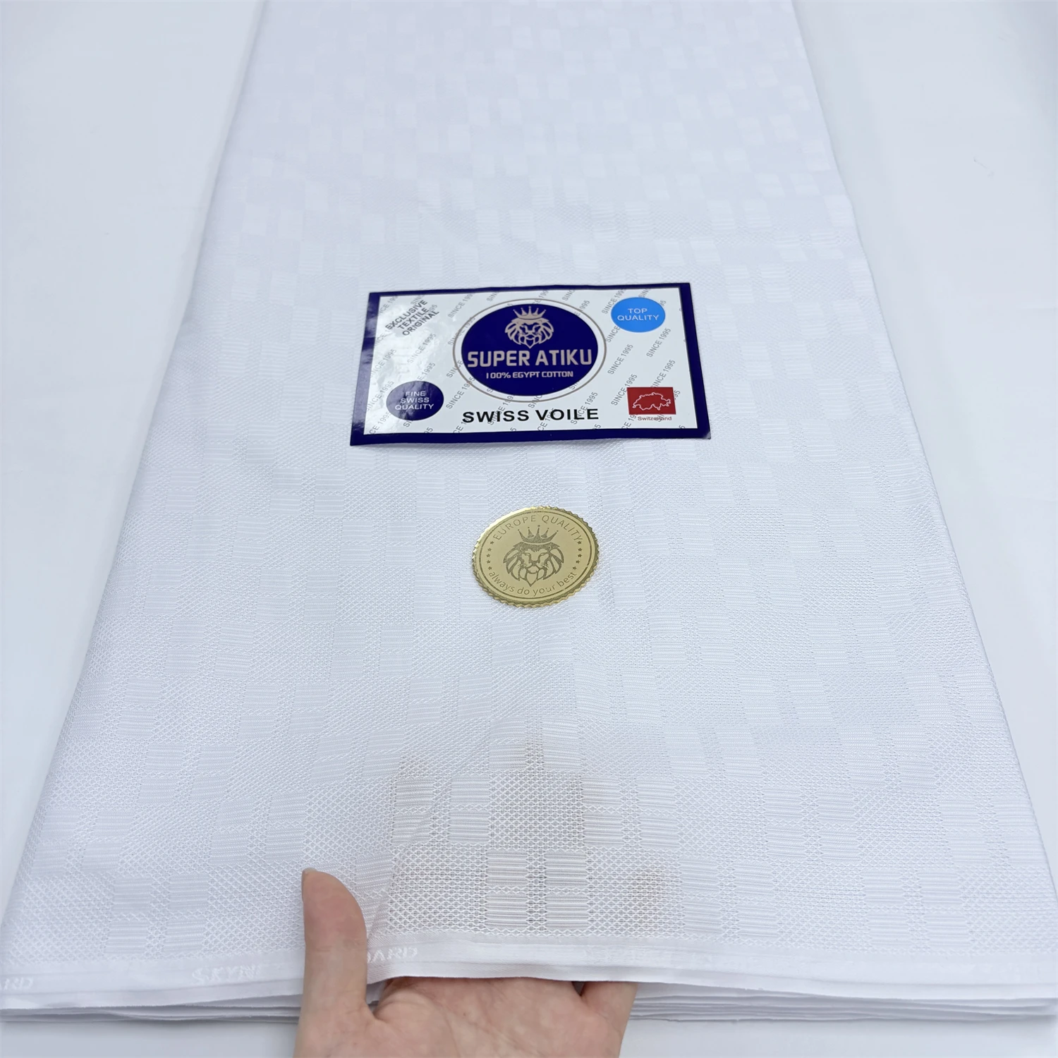 Pure Color Atiku Fabric For Men 2027 Men Cotton Swiss Voile Lace Switzerland Tissu Nigerian Wedding Fabric High Quality Lace