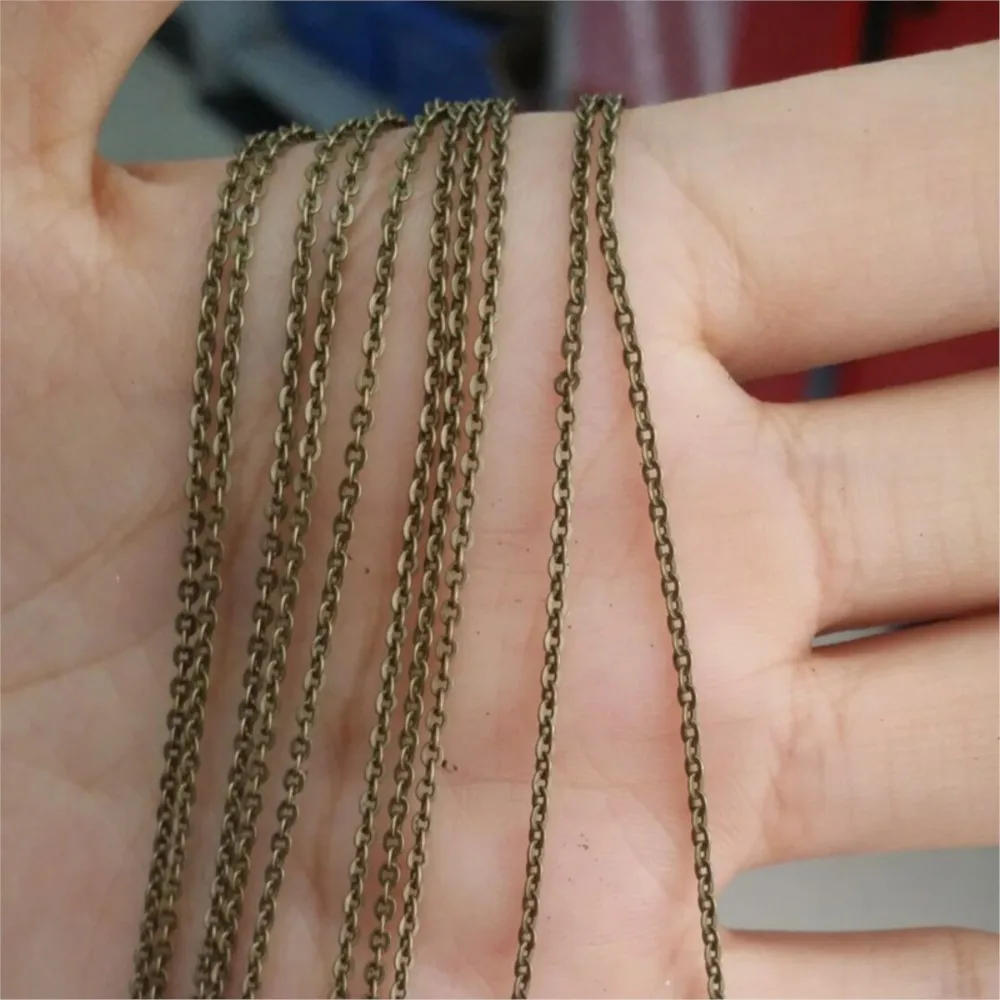 Wholesale Copper Antique Bronze width 1.5mm Flat Soldered Link Chains Diy Fashion Jewelry Findings Accessories 5 Meter(JM116)