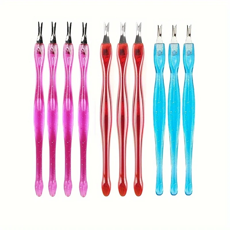 5/10/20/50 Uds eliminador de piel muerta Nail Art tenedor cutícula removedor pinza empujador recortador pedicura de acero inoxidable herramienta para el cuidado de las uñas