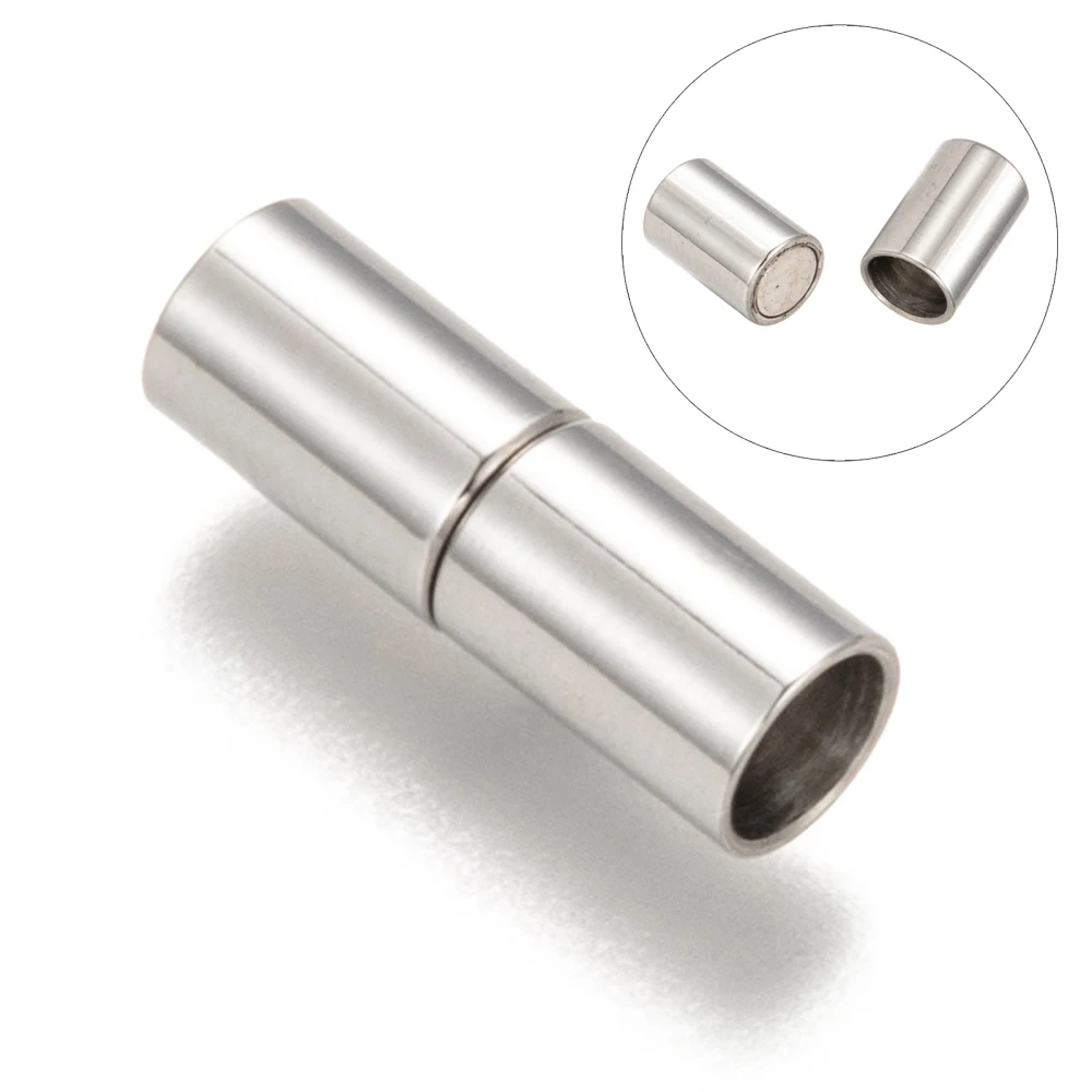 

20Set Column 304 Stainless Steel Magnetic Clasps Stainless Steel Color jewelry accessories Hole 4mm 6mm 8mm