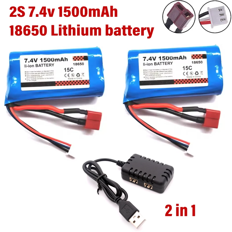 15C 2S 7.4V 1500mah Lithium Battery 18650 For SCY-16201PRO SCY-16101PRO SCY-16102PRO SCY-16103PRO SCY-16106 RC Car Spare Parts