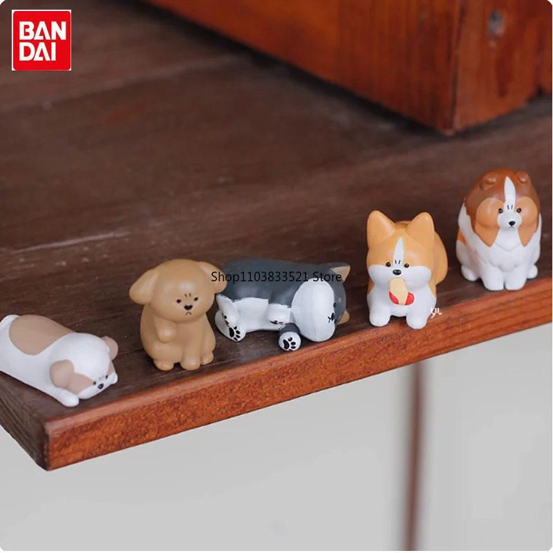 Original anime irritado bonito animal de estimação gashapon brinquedos shiba inu corgi fronteira collie figuras de ação modelo ornamentos desktop presente surpresa