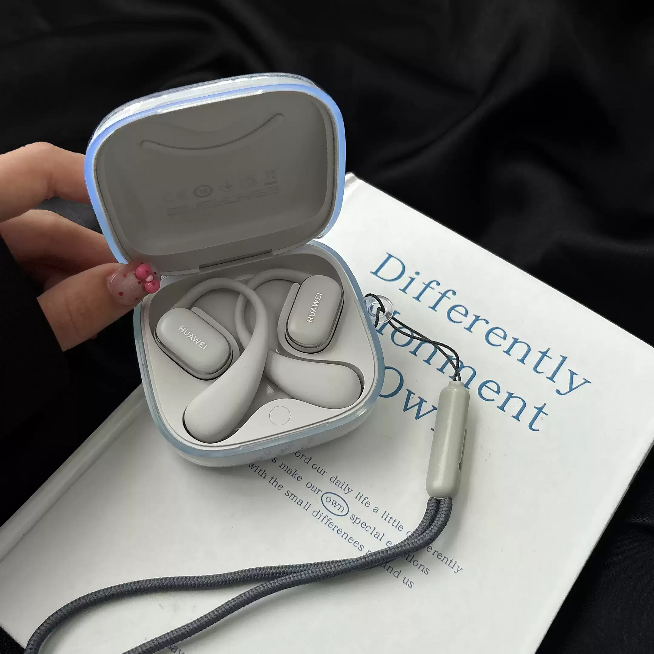 Transparent Earphone Case for Huawei FreeArc Wireless Bluetooth Transparent Detachable Minimalist TPU Shock-Proof Soft Shell