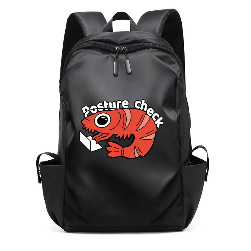 

Men Backpack Male School Backpack Laptop Waterproof Bags Cute Cartoon Crayfish Working On A Computer Printed Boy Girl Rucksack