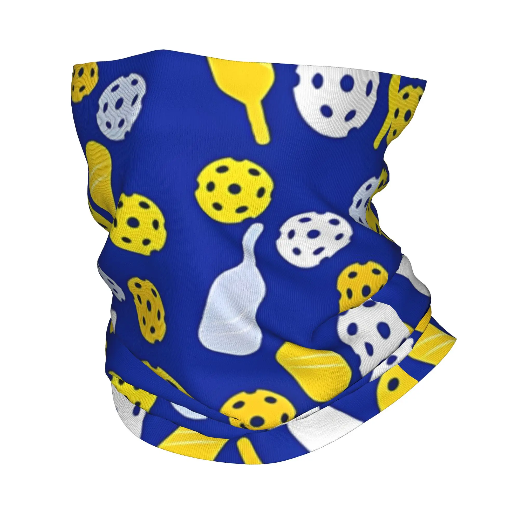 

Yellow Blue White Cool Pattern Bandana Cover Club Pickleball Ball Face Scarf Running AdultWashable Neckerchief