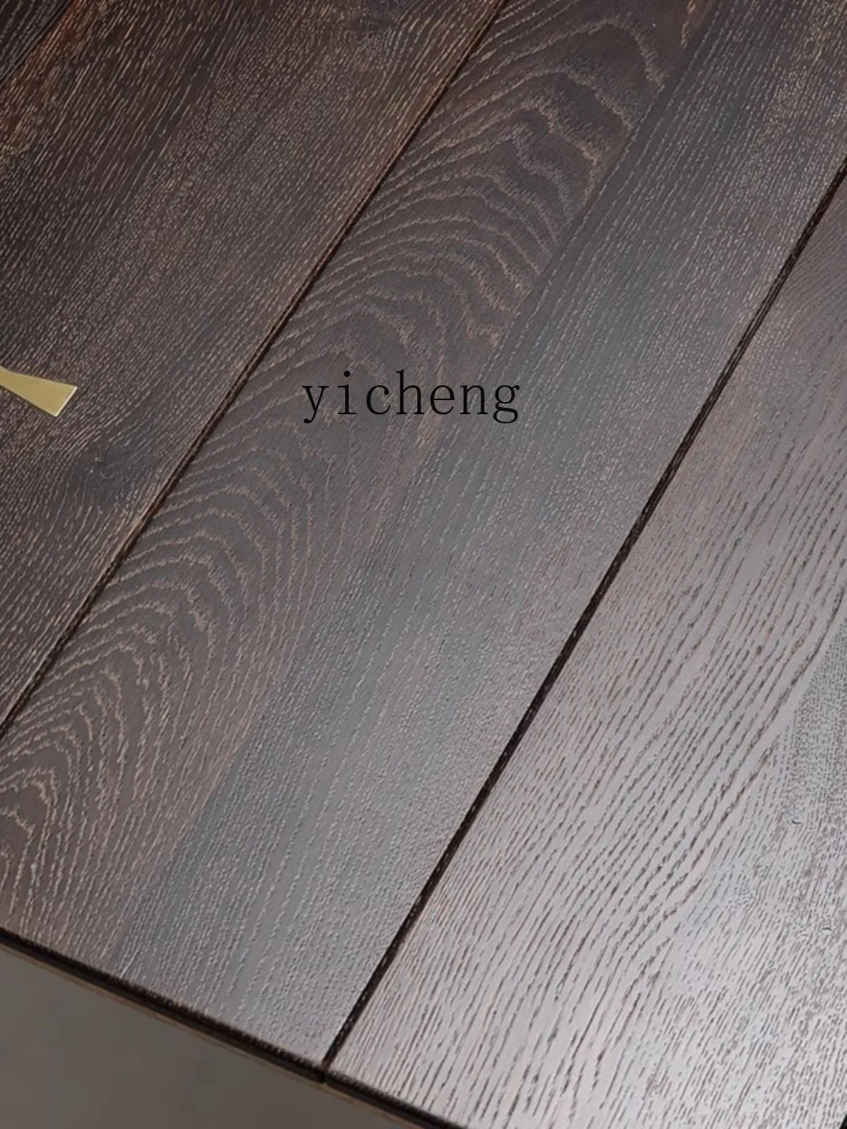 TQH Dining Table Oak Smoked Solid Wood Rectangular Cast Iron Dining Table Imported Logs