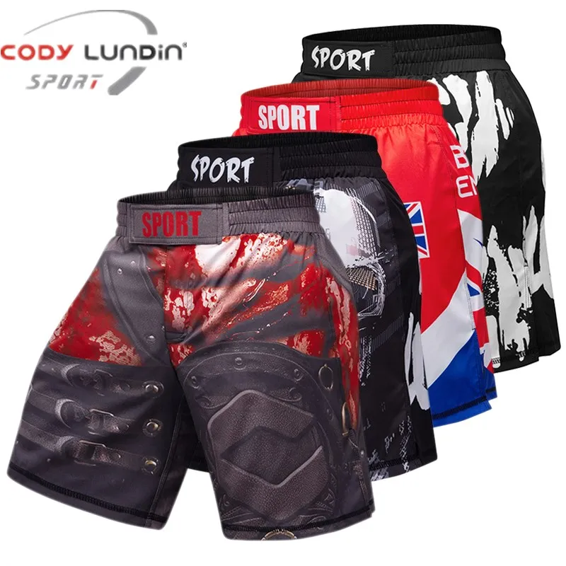 Cody Lundin, pantalones cortos de verano para maletero, pantalones cortos de Fitness MMA BJJ para hombres, pantalones de boxeo Jujitsu Muay Thai,