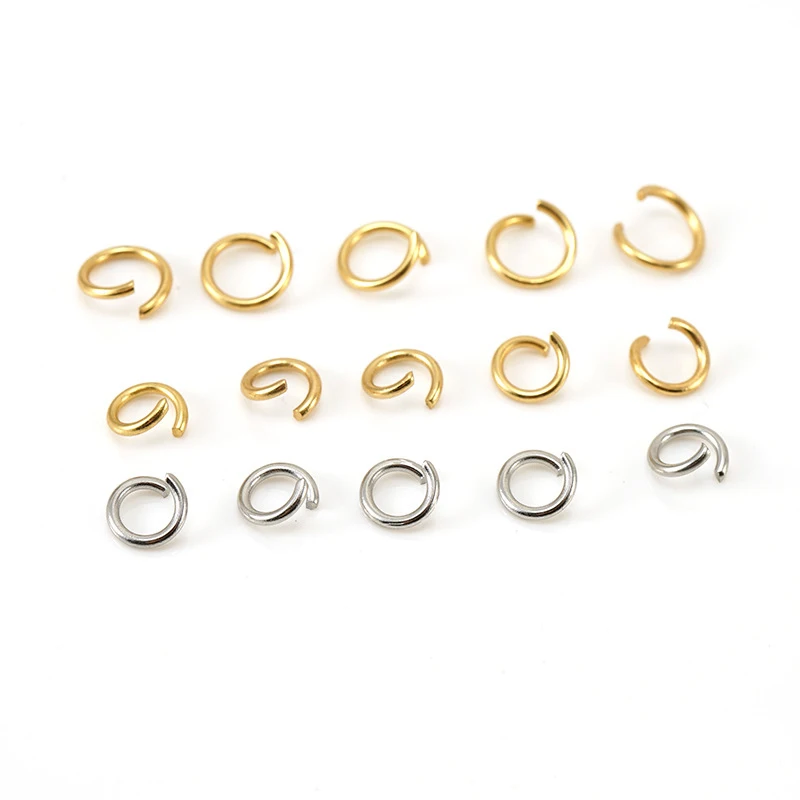 200Pcs 3-12mm Gold 304L Stainless Steel Split Rings Open Jump Rings for Jewelry Making DIY Necklace Crafts Accessories Wholesale