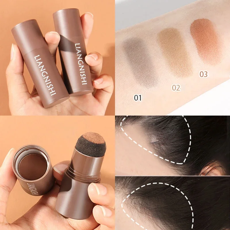 Hair Shadow Stick Powder Water Proof Hair Edge Shadow Eyebrow Powder Black&Brown Coverage Unisex Instantly Hair Makeup Tool