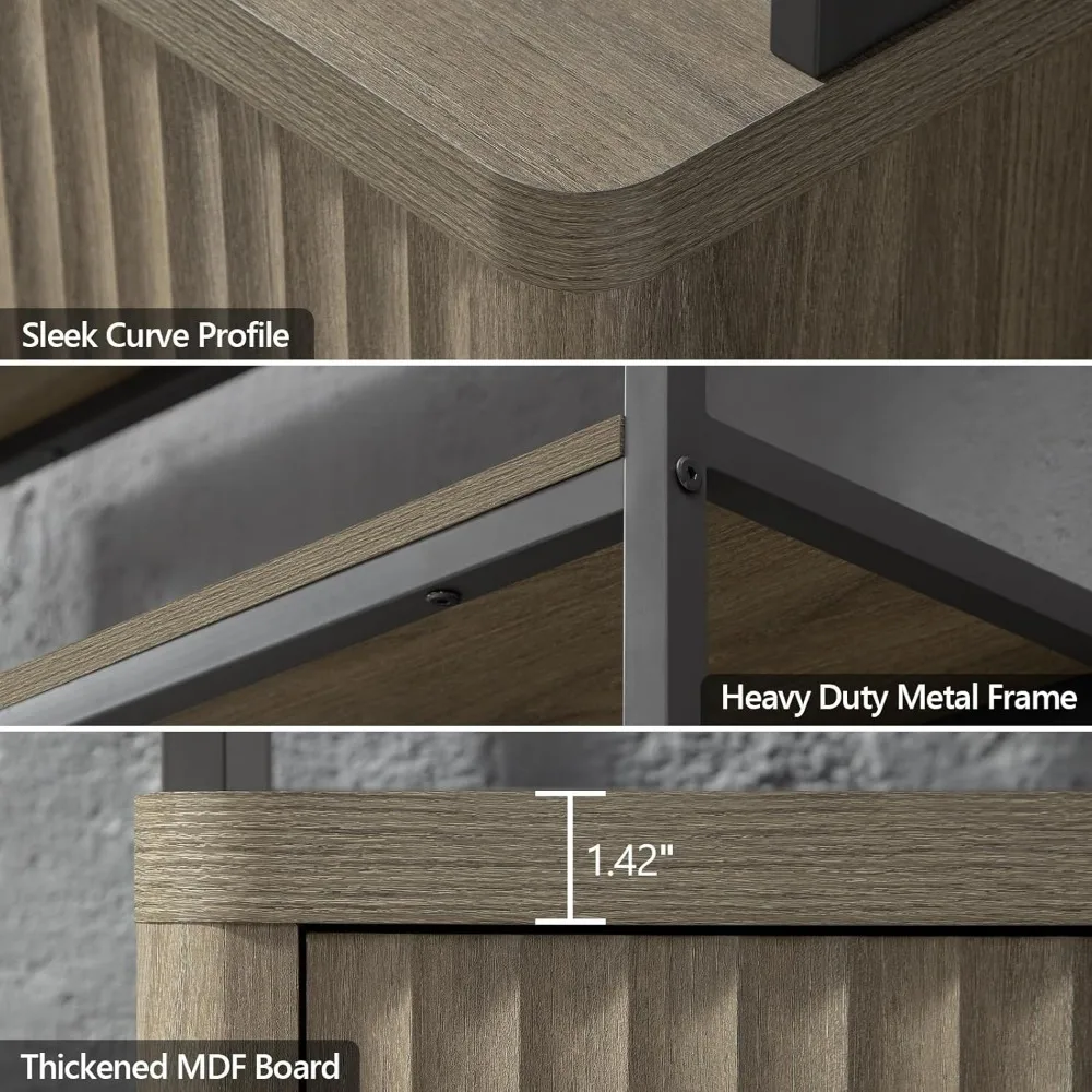 خزانة كتب حديثة طويلة الطول 71 من 5 طبقات مع أبواب تخزين رف كتب كبير للمنزل ميتا