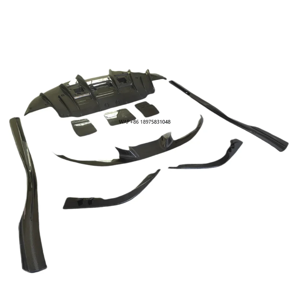 

for F8 Upgrade N Style Carbon Fiber Front Bumper Lip Splitter Side Skirt Rear Diffuser Car Kit