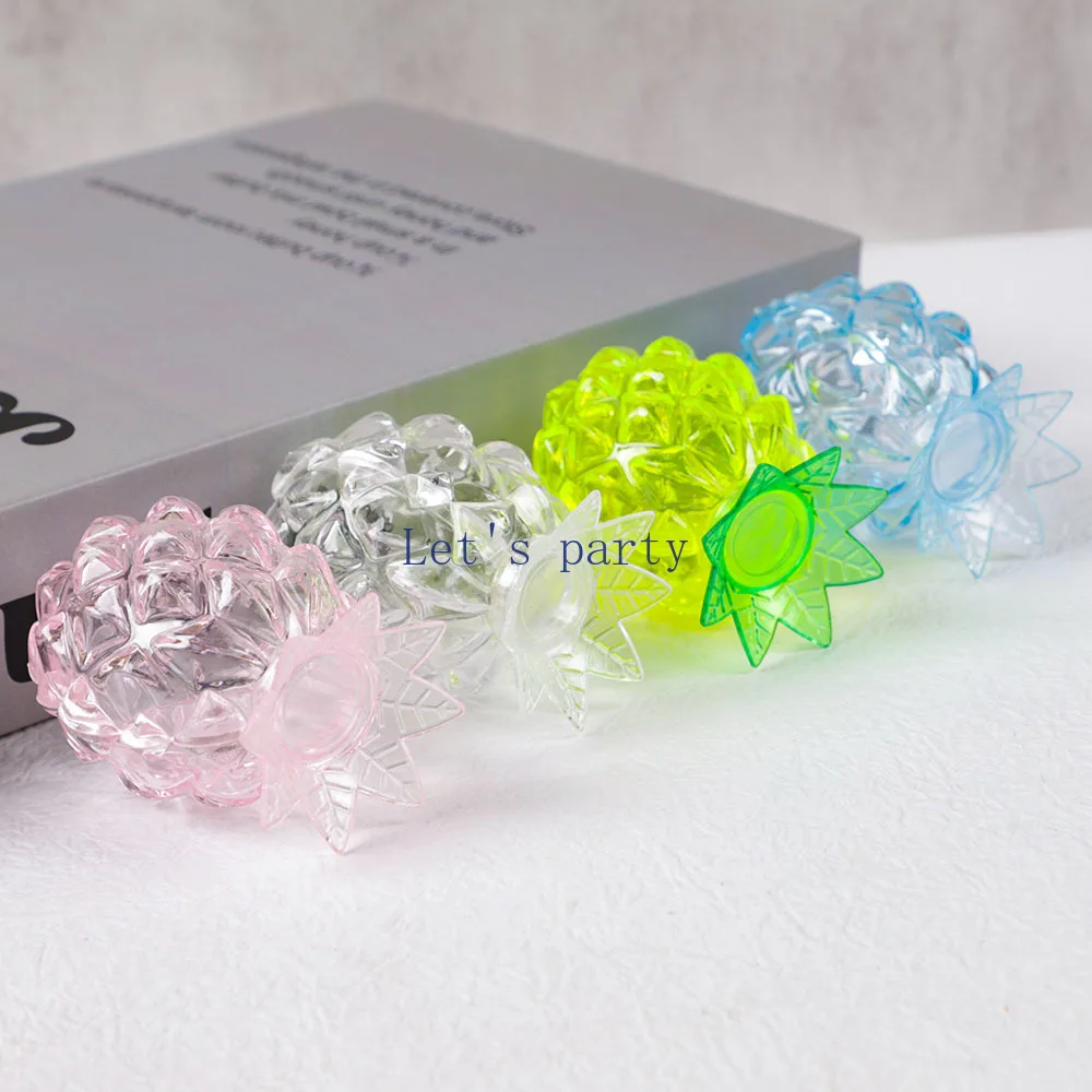 6Pcs Transparent Plastic Pineapple Candy Box Gift Packing Boxes for Summer Hawaii Theme Birthday Wedding Baby Shower Party Decor