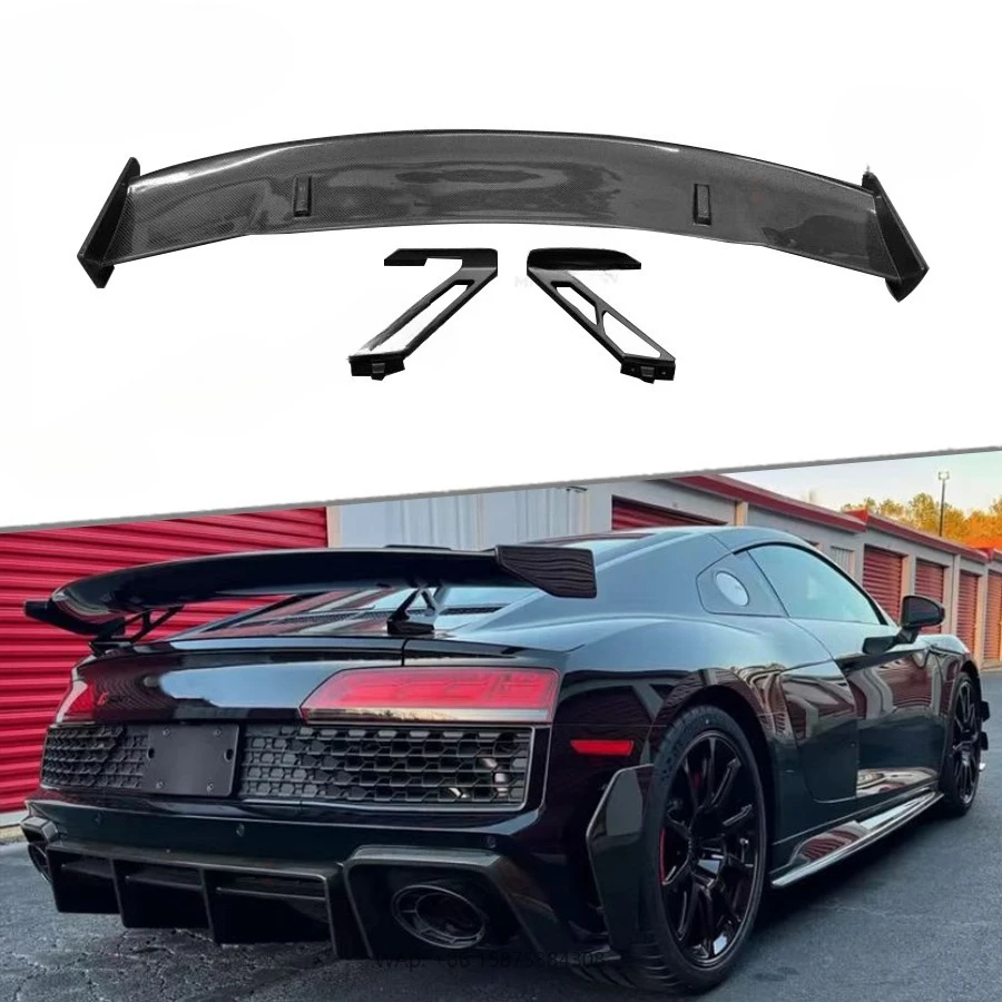

High Quality Dry Carbon Fiber Rear Trunk Wing Spoiler R8 Coupe 2 Doors 2017-2023 Rear Spoiler Boot Wing Car Accessories
