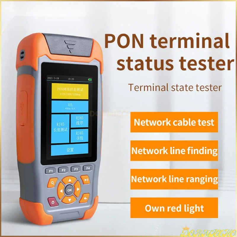 Imagem -03 - Teste de Fibra Óptica Otdr Pon Terminação Status Tester 5mw Vfl com Rj45 Yys308 Alta Qualidade Onu Teste Online