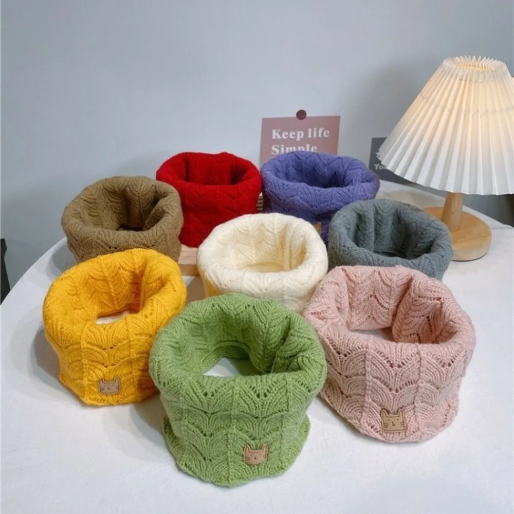 High Quality Knitted Kids Warm Knitted Scarves Thick Windproof Children Neck Warmer Elastic Scarf Winter