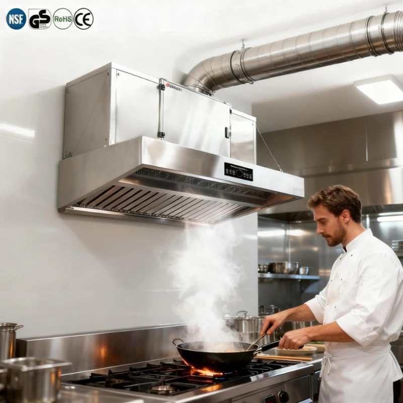 Sale ISO9001 CE Eco-friendly Washable Commercial Exhaust Range Hood for Commercial Kitchen