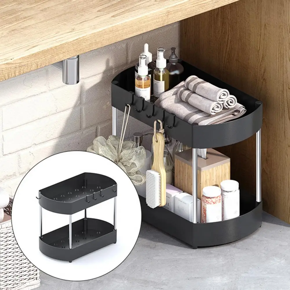 

under Sink Organizer Bathroom Storage Rack Efficient under Sink Storage Rack Double Layer Modern Design Strong Load for Bathroom